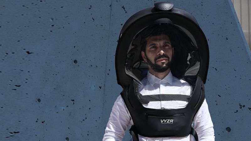 Inventors design high-tech helmets for Covid protection